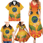 Australia Earth Day Indigenous Family Matching Summer Maxi Dress and Hawaiian Shirt Save The Earth