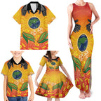 Australia Earth Day Indigenous Family Matching Tank Maxi Dress and Hawaiian Shirt Save The Earth