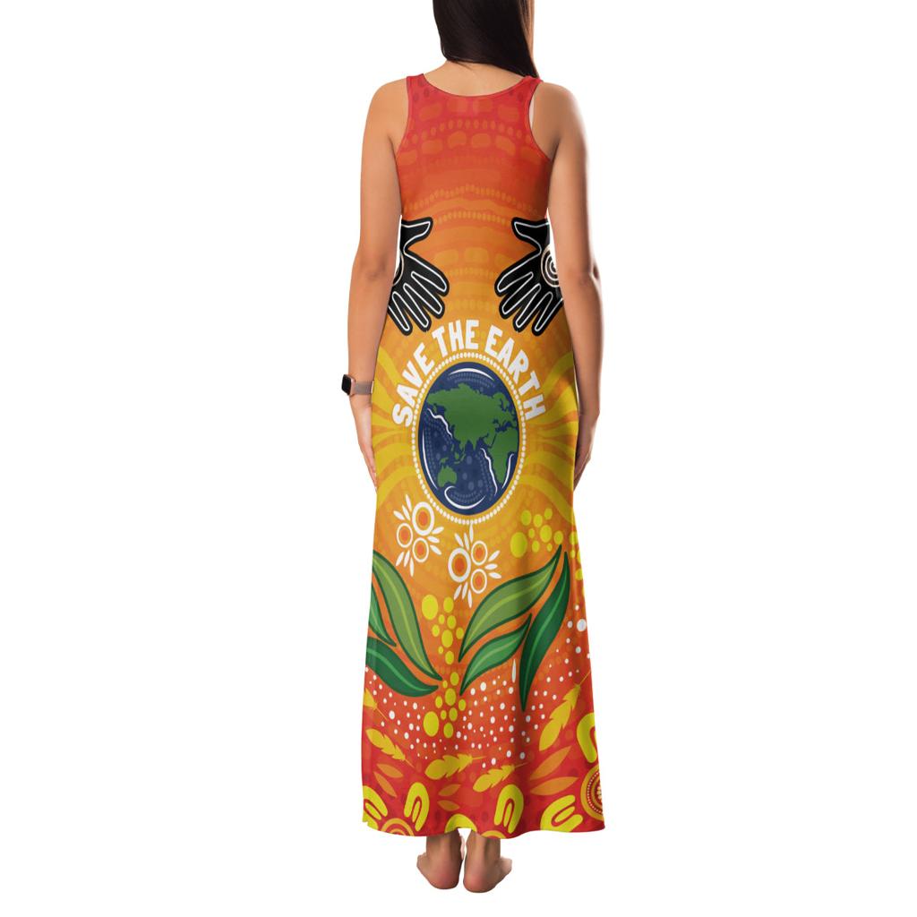 Australia Earth Day Indigenous Family Matching Tank Maxi Dress and Hawaiian Shirt Save The Earth