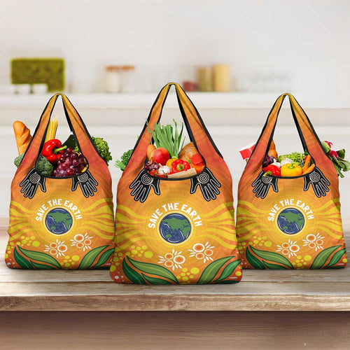 Australia Earth Day Indigenous Grocery Bag Save The Earth