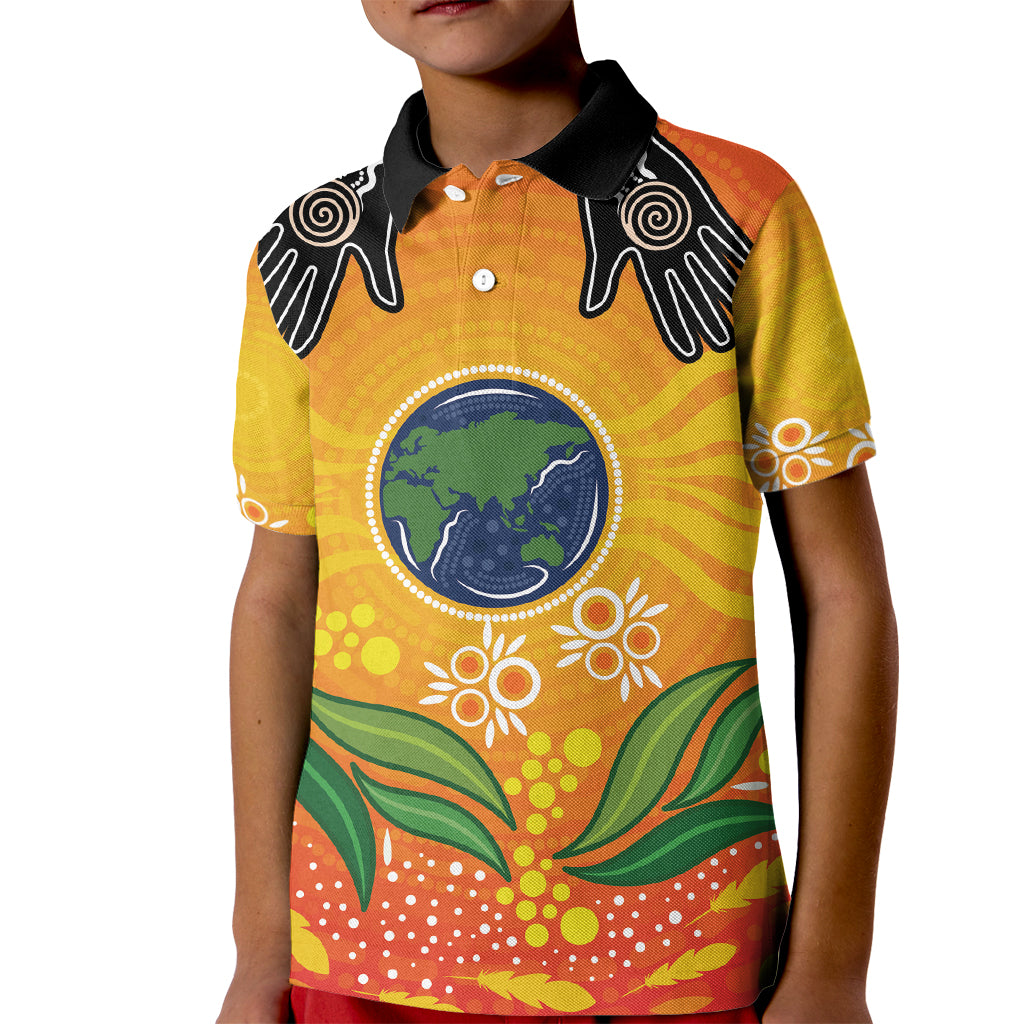 Australia Earth Day Indigenous Kid Polo Shirt Save The Earth