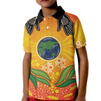 Australia Earth Day Indigenous Kid Polo Shirt Save The Earth