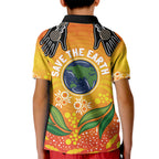 Australia Earth Day Indigenous Kid Polo Shirt Save The Earth