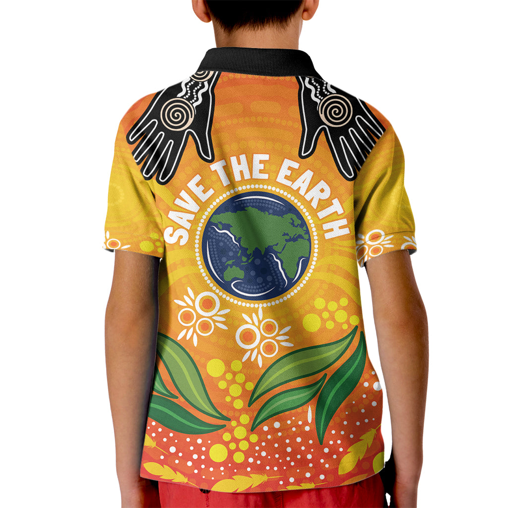 Australia Earth Day Indigenous Kid Polo Shirt Save The Earth