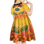 Australia Earth Day Indigenous Kid Short Sleeve Dress Save The Earth