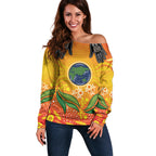 Australia Earth Day Indigenous Off Shoulder Sweater Save The Earth