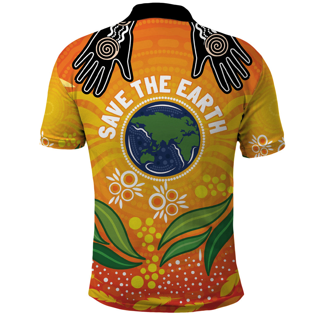 Australia Earth Day Indigenous Polo Shirt Save The Earth