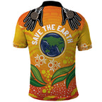 Australia Earth Day Indigenous Polo Shirt Save The Earth