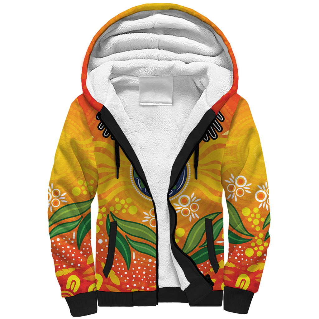 Australia Earth Day Indigenous Sherpa Hoodie Save The Earth