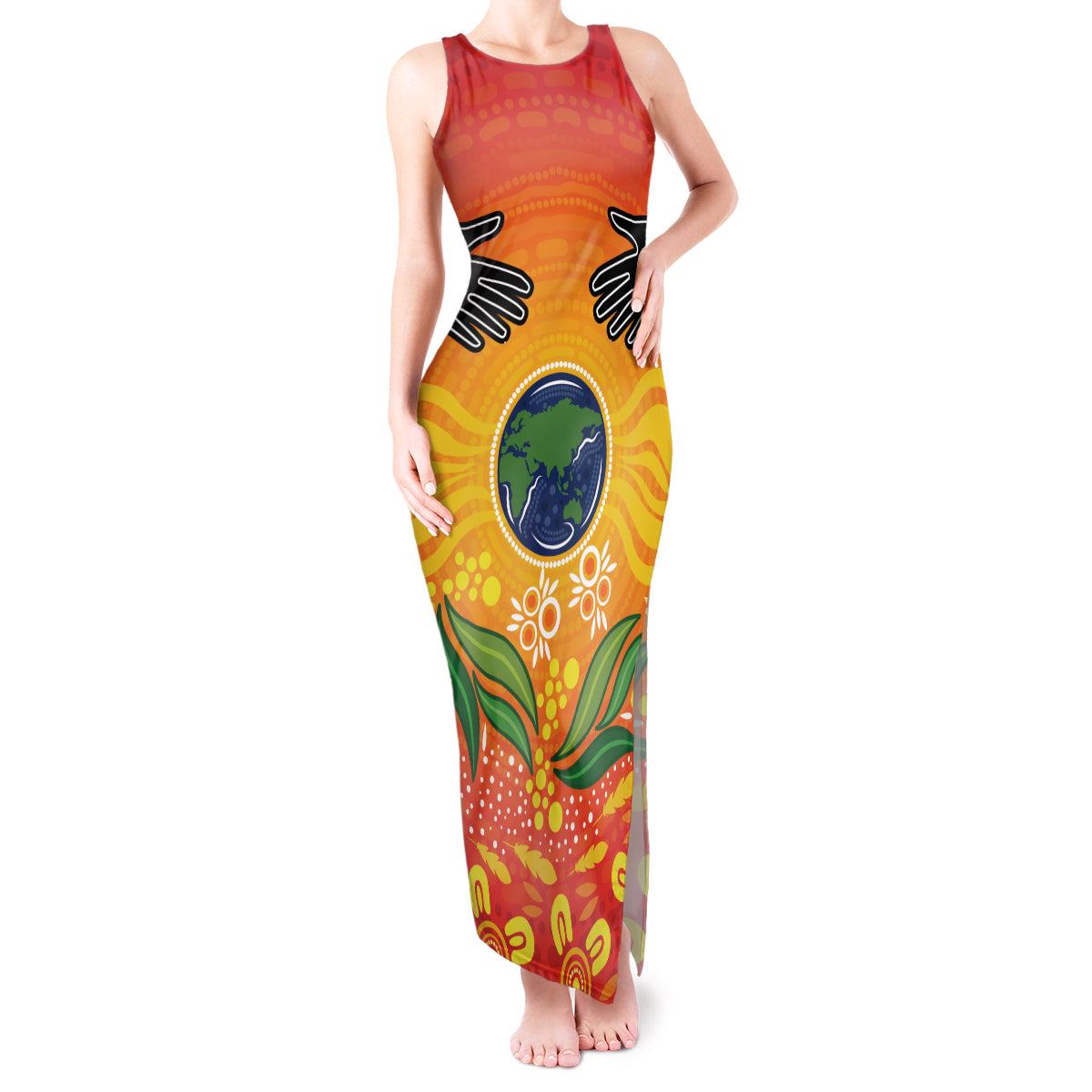 Australia Earth Day Indigenous Tank Maxi Dress Save The Earth