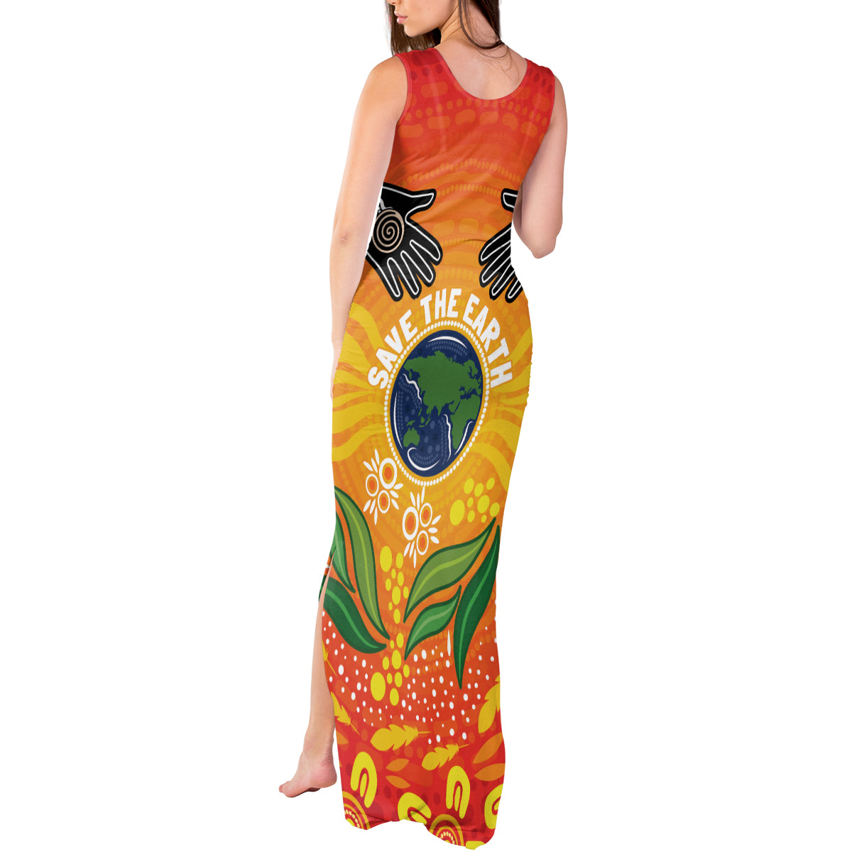 Australia Earth Day Indigenous Tank Maxi Dress Save The Earth