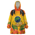 Australia Earth Day Indigenous Wearable Blanket Hoodie Save The Earth