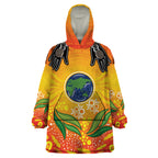 Australia Earth Day Indigenous Wearable Blanket Hoodie Save The Earth