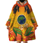 Australia Earth Day Indigenous Wearable Blanket Hoodie Save The Earth