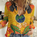 Australia Earth Day Indigenous Women Casual Shirt Save The Earth