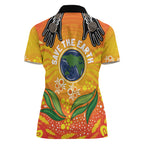 Australia Earth Day Indigenous Women Polo Shirt Save The Earth