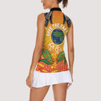Australia Earth Day Indigenous Women Sleeveless Polo Shirt Save The Earth