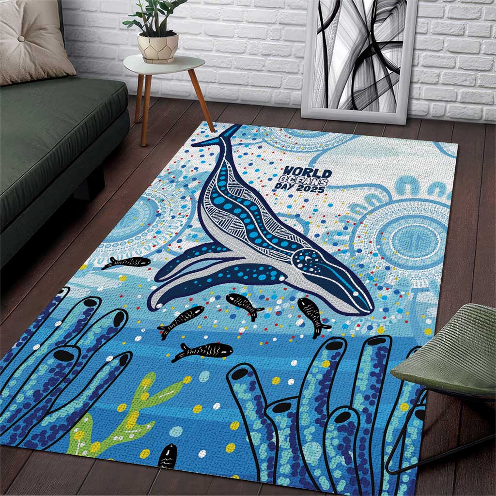 World Ocean Day Australia Aboriginal Area Rug Whale Watching