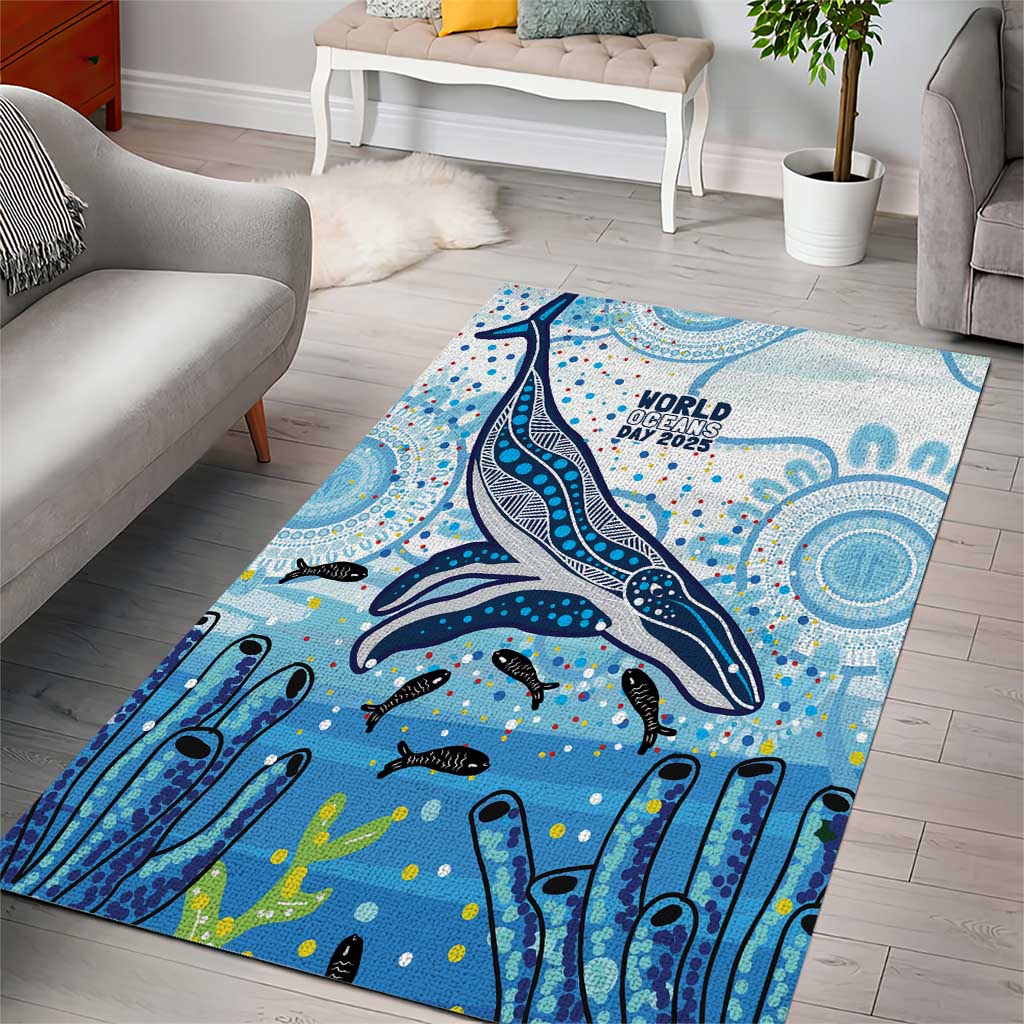 World Ocean Day Australia Aboriginal Area Rug Whale Watching