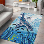 World Ocean Day Australia Aboriginal Area Rug Whale Watching
