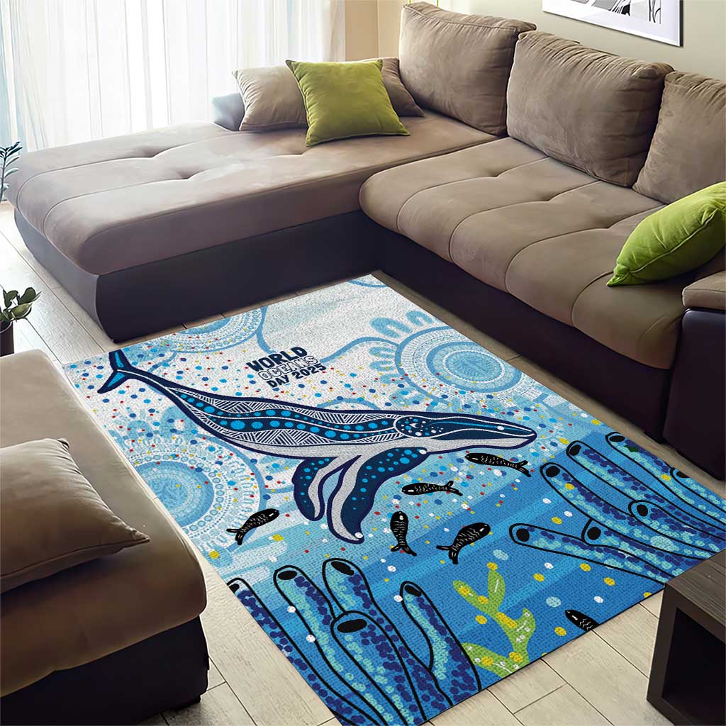 World Ocean Day Australia Aboriginal Area Rug Whale Watching