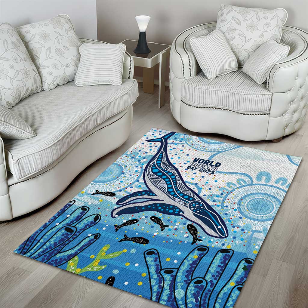 World Ocean Day Australia Aboriginal Area Rug Whale Watching