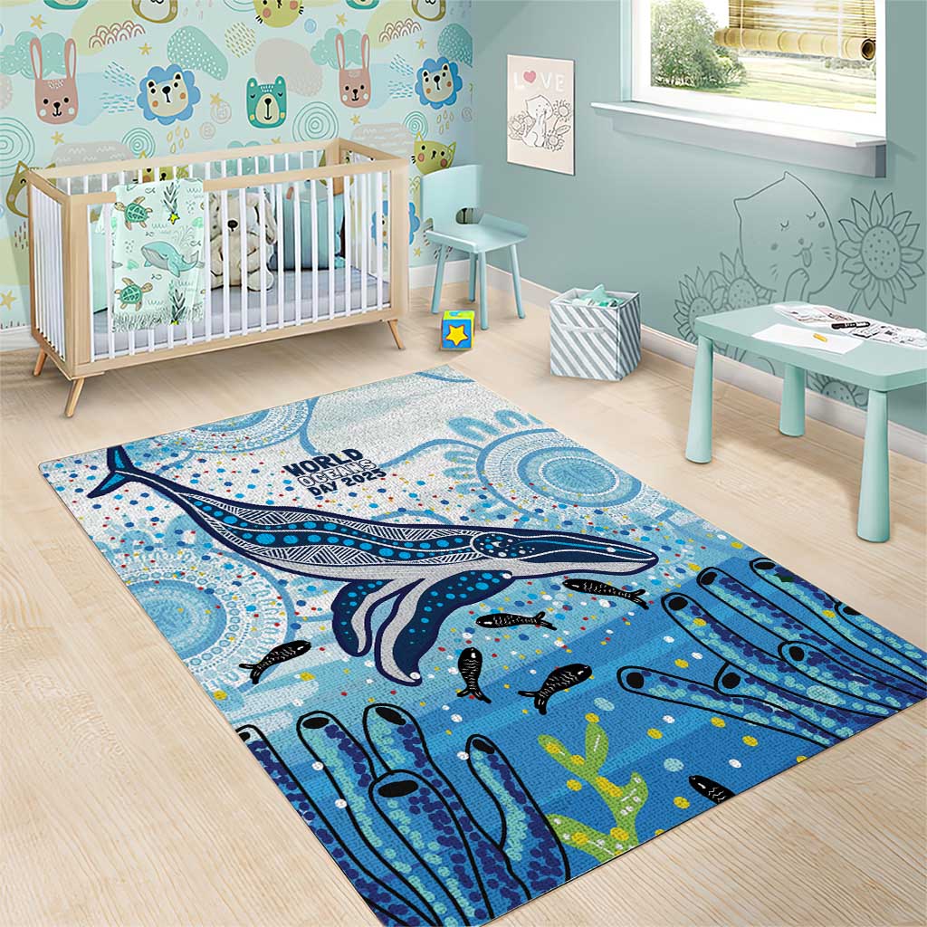 World Ocean Day Australia Aboriginal Area Rug Whale Watching