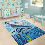 World Ocean Day Australia Aboriginal Area Rug Whale Watching