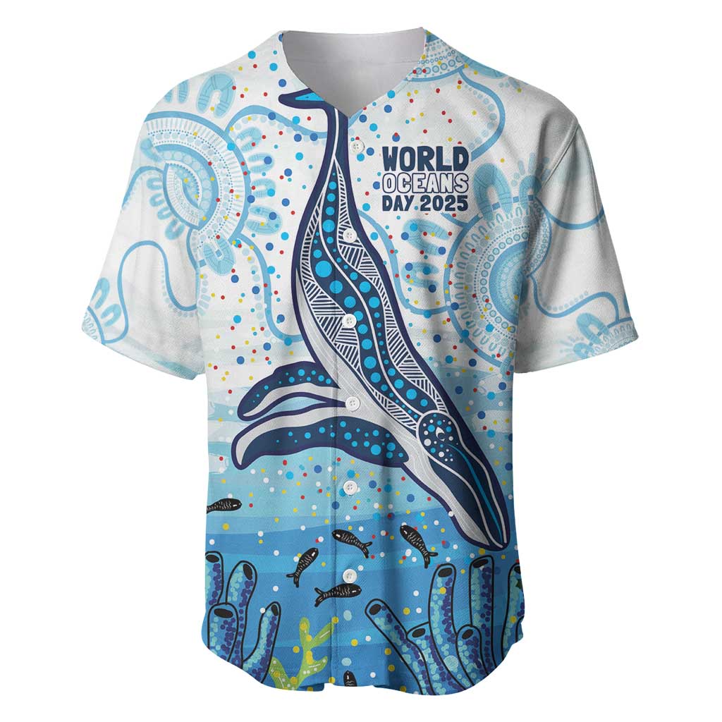 World Ocean Day Australia Aboriginal Baseball Jersey Whale Watching