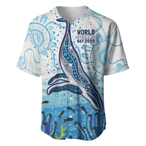 World Ocean Day Australia Aboriginal Baseball Jersey Whale Watching