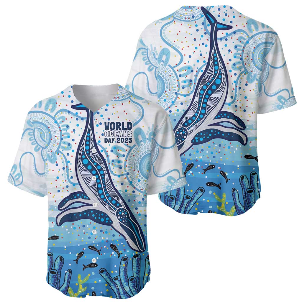 World Ocean Day Australia Aboriginal Baseball Jersey Whale Watching