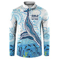 World Ocean Day Australia Aboriginal Button Sweatshirt Whale Watching