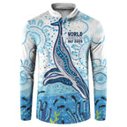 World Ocean Day Australia Aboriginal Button Sweatshirt Whale Watching
