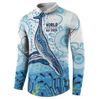 World Ocean Day Australia Aboriginal Button Sweatshirt Whale Watching