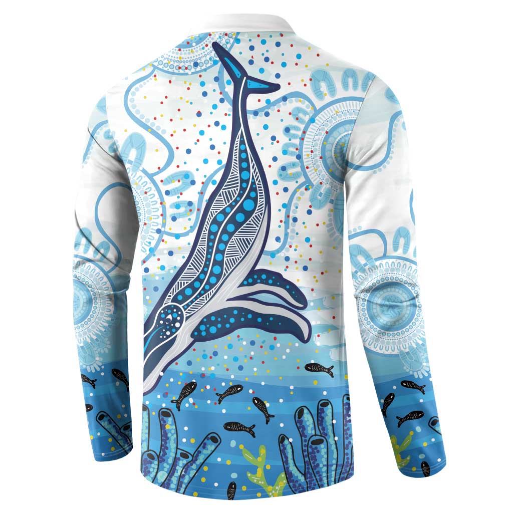 World Ocean Day Australia Aboriginal Button Sweatshirt Whale Watching