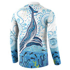 World Ocean Day Australia Aboriginal Button Sweatshirt Whale Watching