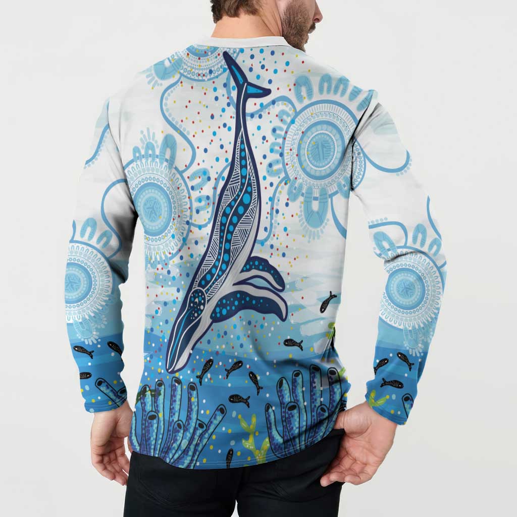 World Ocean Day Australia Aboriginal Button Sweatshirt Whale Watching