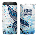 World Ocean Day Australia Aboriginal 4 in 1 Can Cooler Tumbler Whale Watching