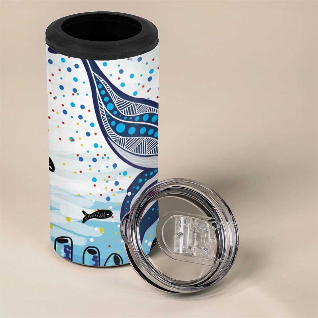 World Ocean Day Australia Aboriginal 4 in 1 Can Cooler Tumbler Whale Watching