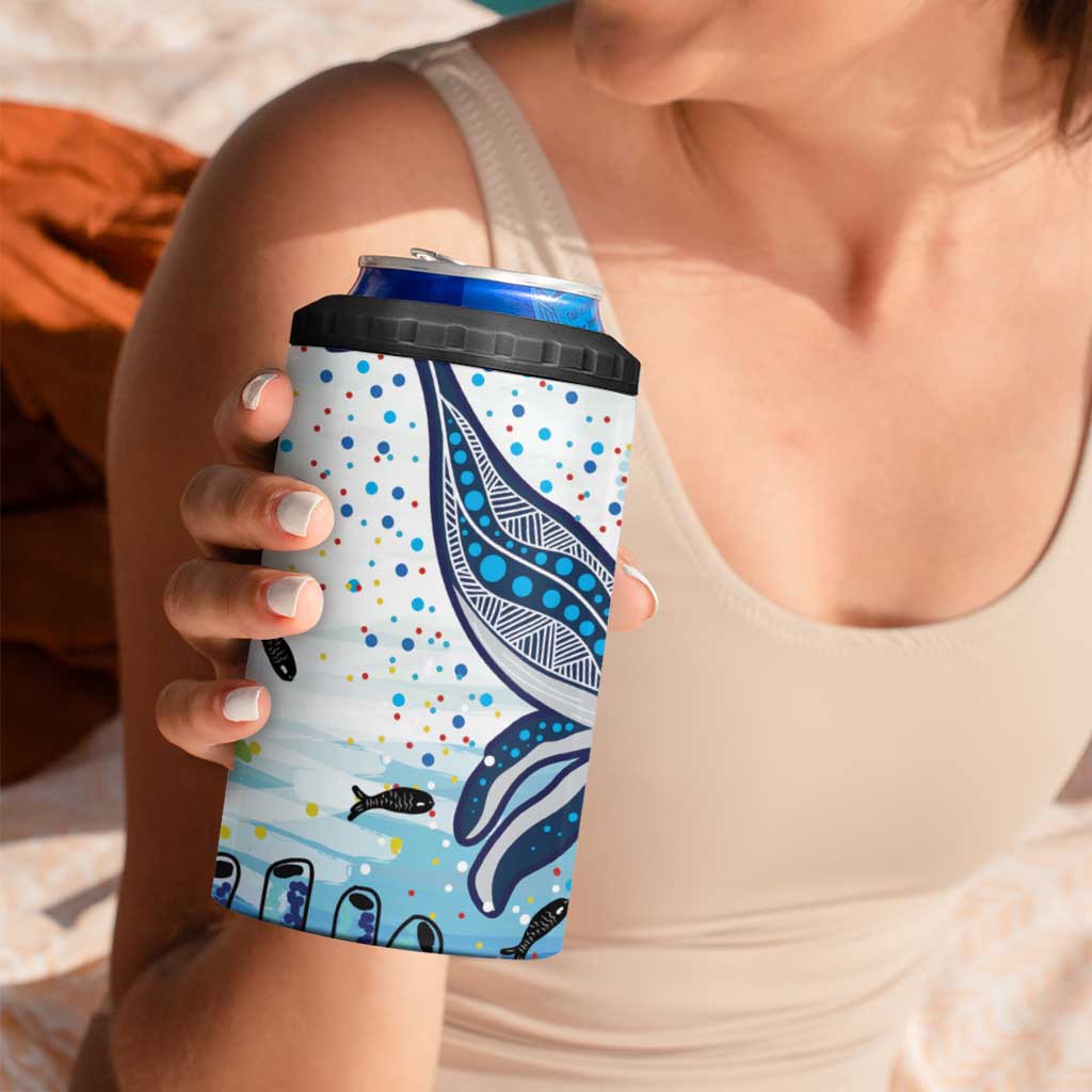 World Ocean Day Australia Aboriginal 4 in 1 Can Cooler Tumbler Whale Watching