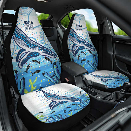 World Ocean Day Australia Aboriginal Car Seat Cover Whale Watching