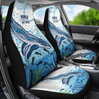 World Ocean Day Australia Aboriginal Car Seat Cover Whale Watching