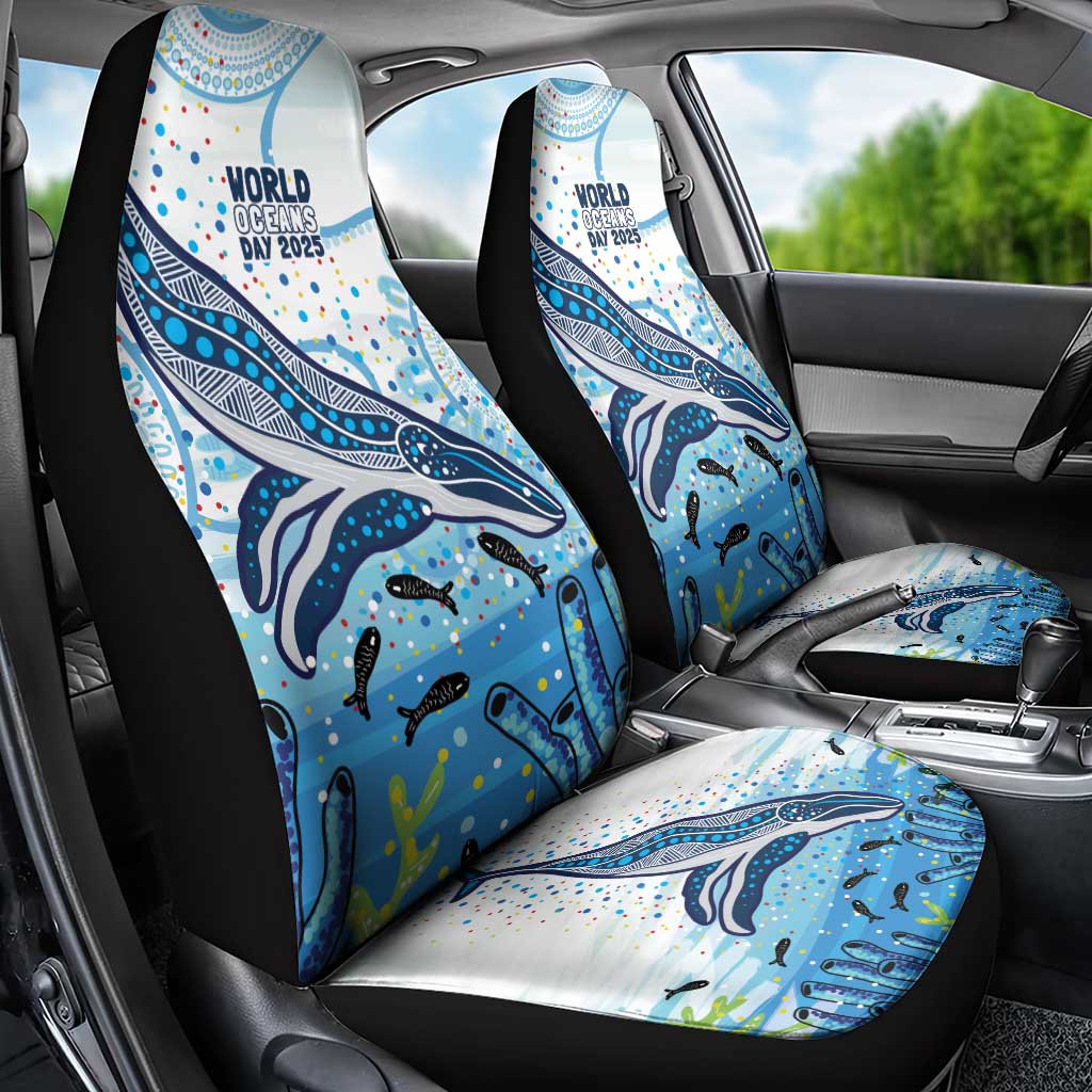 World Ocean Day Australia Aboriginal Car Seat Cover Whale Watching