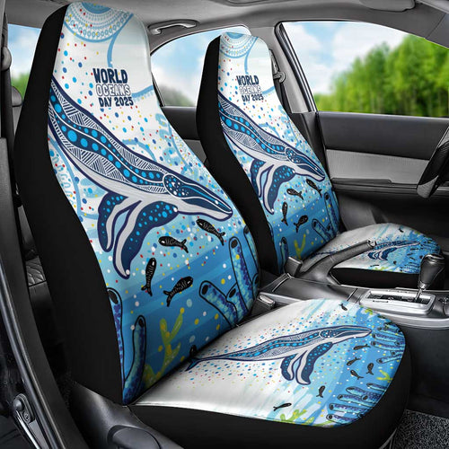 World Ocean Day Australia Aboriginal Car Seat Cover Whale Watching