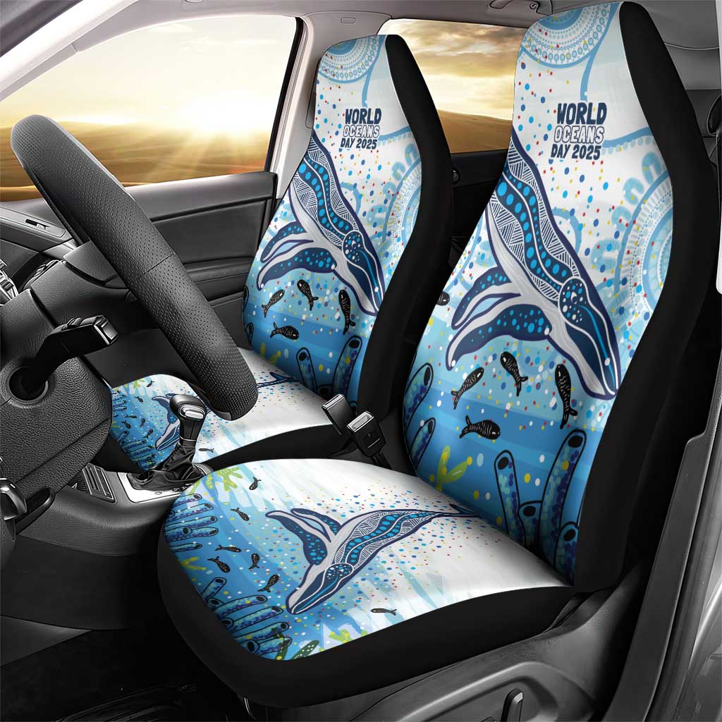 World Ocean Day Australia Aboriginal Car Seat Cover Whale Watching