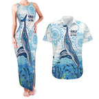 World Ocean Day Australia Aboriginal Couples Matching Tank Maxi Dress and Hawaiian Shirt Whale Watching