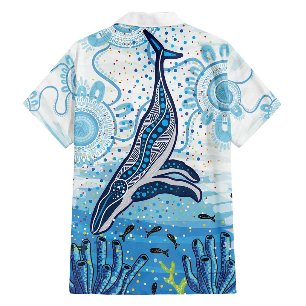 World Ocean Day Australia Aboriginal Family Matching Off The Shoulder Long Sleeve Dress and Hawaiian Shirt Whale Watching