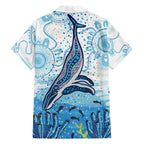 World Ocean Day Australia Aboriginal Family Matching Off The Shoulder Long Sleeve Dress and Hawaiian Shirt Whale Watching