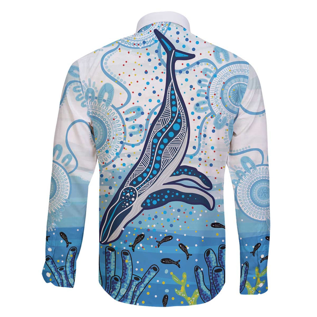 World Ocean Day Australia Aboriginal Family Matching Off The Shoulder Long Sleeve Dress and Hawaiian Shirt Whale Watching
