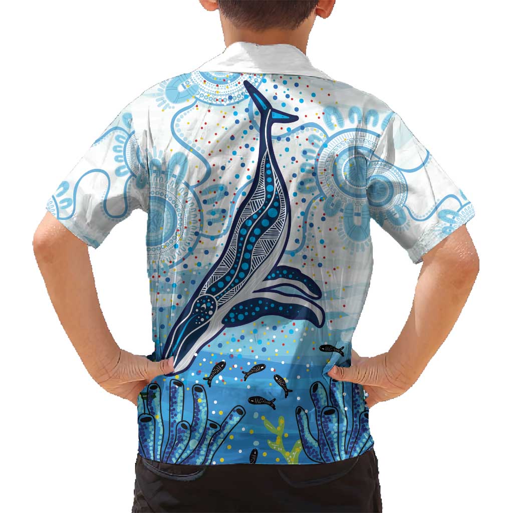 World Ocean Day Australia Aboriginal Family Matching Puletasi and Hawaiian Shirt Whale Watching